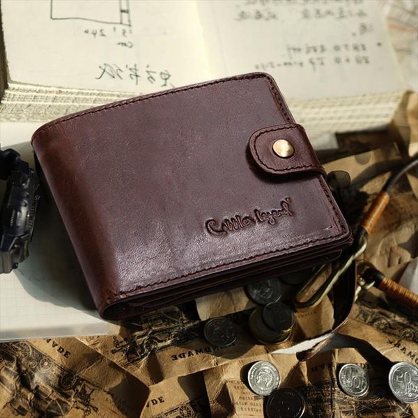 black cow genuine leather men wallets short 100% fashion coin purse 2019 original brand, Red;black