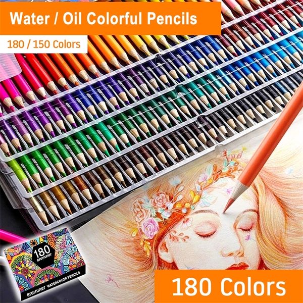 Professional 120/160 Colors Oil Color Pencils Set Artist Painting Sketching Wood Watercolor Pencil School Art Supplies Draw Gift Y200428