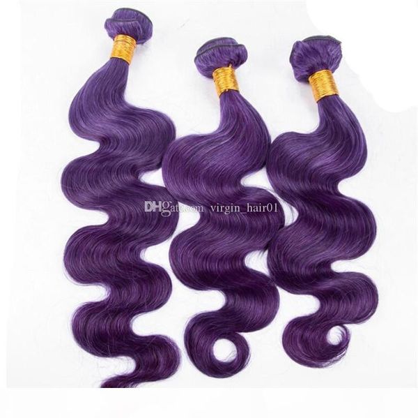 purple hair extension new arrive purple hair extension body wave purple virgin malaysian hair bundles 3pcs lot, Black;brown