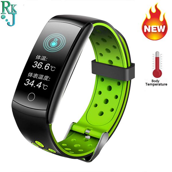 q8t watch, waterproof smart sports watch with heart rate and temperature control