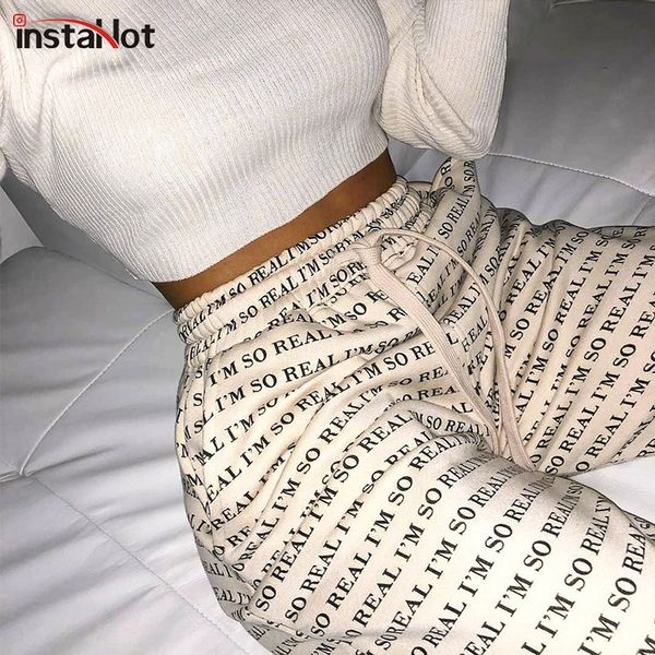 instaletter printed sweatpant women drawstring cargo pant cotton autumn loose streetwear casual fashion leisure pants 201111, Black;white
instaletter printed sweatpant women drawstring cargo pant cotton autumn loose streetwear casual fashion leisure pants 201111, Black;white