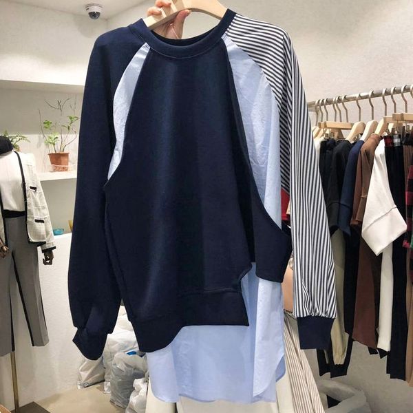 korean east gate women's striped irregular long t-shirt sweater sleeve t-shirt 2020 autumn new loose casual color contrast sweater 2erc, Black
korean east gate women's striped irregular long t-shirt sweater sleeve t-shirt 2020 autumn new loose casual color contrast sweater 2erc, Black