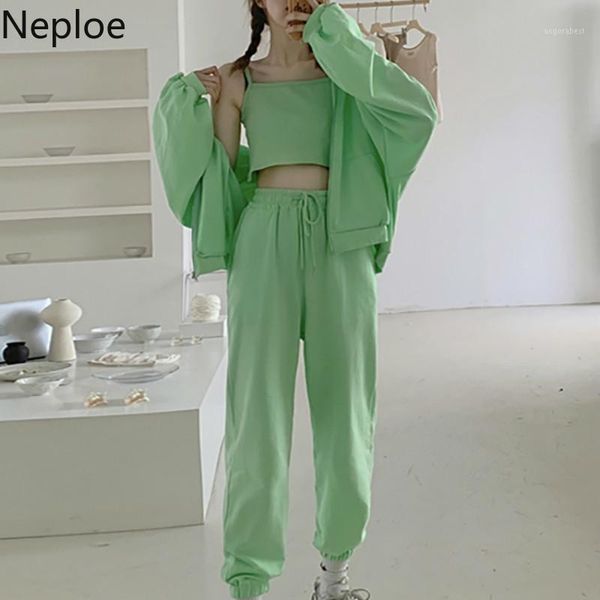 neploe 3 pieces set solid hooded-collar long sleeve drawstring elastic waist beam feet pants+camis fashion sweatsuits 1d2051, Gray
neploe 3 pieces set solid hooded-collar long sleeve drawstring elastic waist beam feet pants+camis fashion sweatsuits 1d2051, Gray