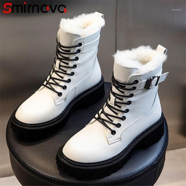 boots smirnova 2021 genuine leather women wool thick fur snow buckle lace up winter casual shoes ankle1, Black
boots smirnova 2021 genuine leather women wool thick fur snow buckle lace up winter casual shoes ankle1, Black