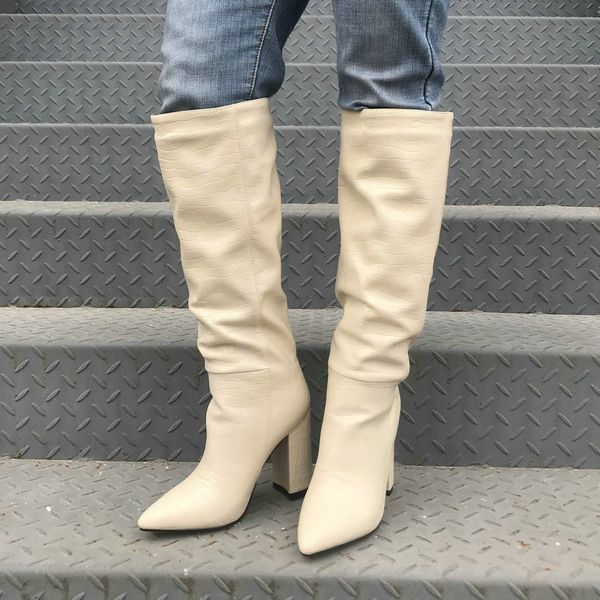 band designer faux leather women knee high boots pointed toe boots women long chunky block high heel boots black apricot brown lj201201
band designer faux leather women knee high boots pointed toe boots women long chunky block high heel boots black apricot brown lj201201