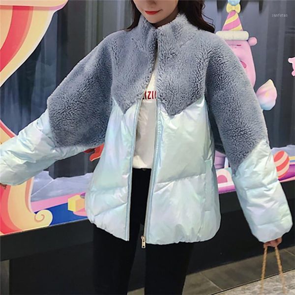 women autumn and winter coat 2019 new short paragraph cool cool blue bright color loose faux fur patchwork shiny cotton coat1, Black
women autumn and winter coat 2019 new short paragraph cool cool blue bright color loose faux fur patchwork shiny cotton coat1, Black