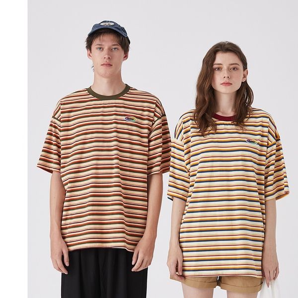 new brand casual mens t-shirt striped embroidery simple contrast color korean tide summer men loose tee shirts o-neck cotton, White;black
new brand casual mens t-shirt striped embroidery simple contrast color korean tide summer men loose tee shirts o-neck cotton, White;black