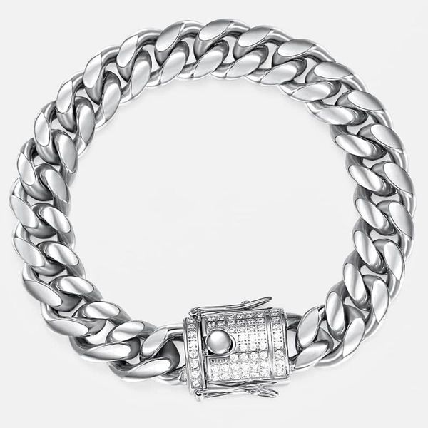 men's bracelet hip hop cz miami cuban link chain bracelet gold silver color 316l stainless steel male jewelry hbm113, Black
men's bracelet hip hop cz miami cuban link chain bracelet gold silver color 316l stainless steel male jewelry hbm113, Black