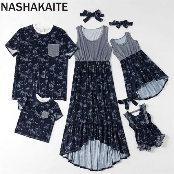 nashakaite mommy and me clothes coconut tree irregular length dress for mom daughter baby romper family look dad and son, Blue
nashakaite mommy and me clothes coconut tree irregular length dress for mom daughter baby romper family look dad and son, Blue