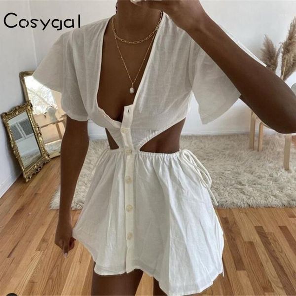 cosygal hollow out white dress women short sleeve button club party mini dress casual backless summer vestidos 20201, Black;gray
cosygal hollow out white dress women short sleeve button club party mini dress casual backless summer vestidos 20201, Black;gray