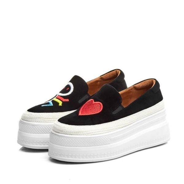 pink platform shoes women thick sole 2020 spring new genuine leather ladies loafers round toe slip-on embroider casual shoes, Black
pink platform shoes women thick sole 2020 spring new genuine leather ladies loafers round toe slip-on embroider casual shoes, Black