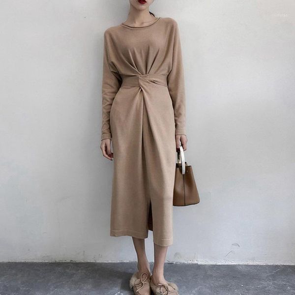 women long sleeve split knitted a-line midi 2020 o-neck clothes spring dress high waist lace-up dressing woman new year dresses1, Black;gray
women long sleeve split knitted a-line midi 2020 o-neck clothes spring dress high waist lace-up dressing woman new year dresses1, Black;gray