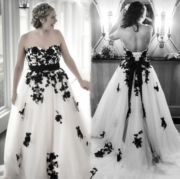 2022 vintage gothic black and white wedding dress sweetheart open back lace up appliqued tulle bridal gowns plus size a line bride dresses v
2022 vintage gothic black and white wedding dress sweetheart open back lace up appliqued tulle bridal gowns plus size a line bride dresses v
