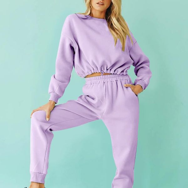 2 piece set women tracksuits women's casual sports suit round neck long sleeve trousers with solid elastic band women's suit, White;black
2 piece set women tracksuits women's casual sports suit round neck long sleeve trousers with solid elastic band women's suit, White;black