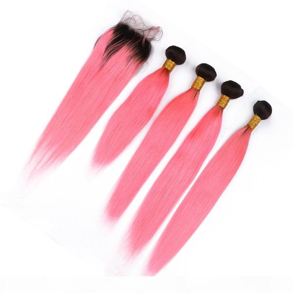 dark roots #1b pink ombre malaysian straight weaves human hair 4 bundles and closure ombre pink virgin hair lace closure with weave bundles, Black
dark roots #1b pink ombre malaysian straight weaves human hair 4 bundles and closure ombre pink virgin hair lace closure with weave bundles, Black