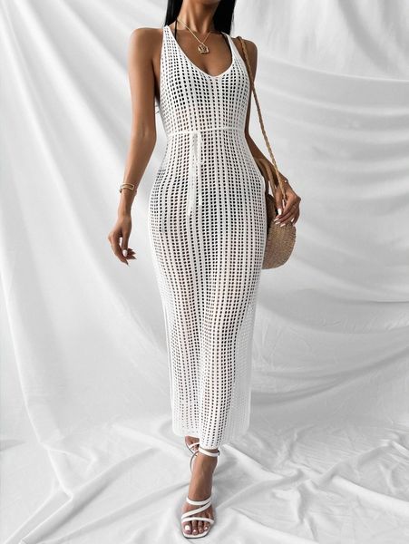 split hem knitted cover up m1jg#, White;black
split hem knitted cover up m1jg#, White;black