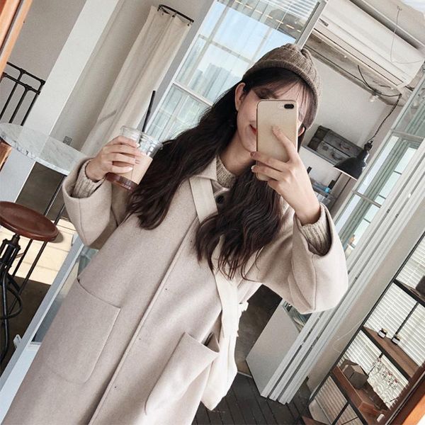 women's wool & blends woolen coat womens clothing 2021 autumn winter korean fashion mid-length loose all-match thicken elegant woman ja, Black
women's wool & blends woolen coat womens clothing 2021 autumn winter korean fashion mid-length loose all-match thicken elegant woman ja, Black