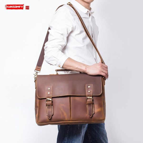 men's briefcase men shoulder messenger bag retro first layer leather handbags casual lapbags handmade crazy horse leather
men's briefcase men shoulder messenger bag retro first layer leather handbags casual lapbags handmade crazy horse leather