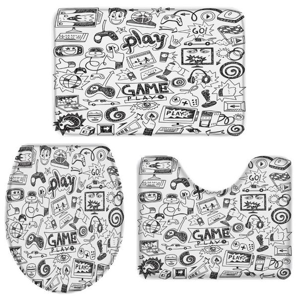 bath accessory set play game black white bathroom toilet cover mat pedestal rug non-slip accessories home doormat
bath accessory set play game black white bathroom toilet cover mat pedestal rug non-slip accessories home doormat