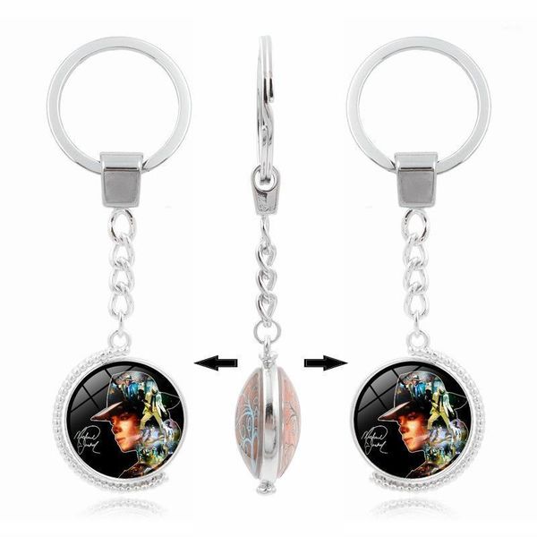 silver plated keychain jewelry with michael jackson pattern rotate glass cabochon key chain ring for gift1
silver plated keychain jewelry with michael jackson pattern rotate glass cabochon key chain ring for gift1