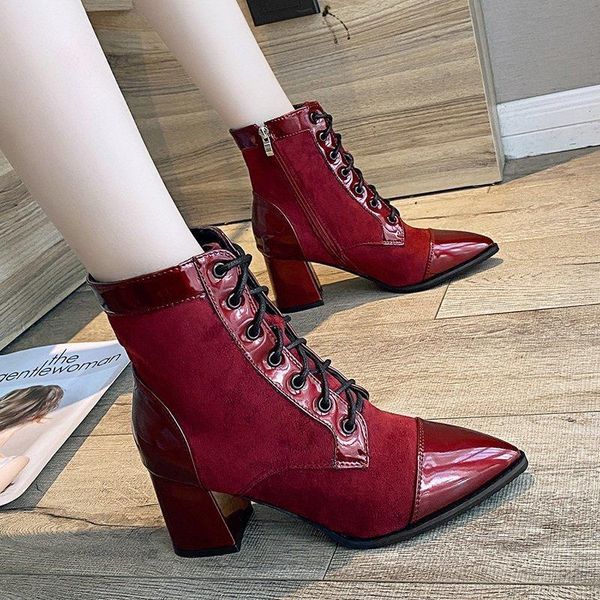 boots cross band lace-up sewing ankle for women high heels square heel tube fashion short shoes spring zipper 2021, Black
boots cross band lace-up sewing ankle for women high heels square heel tube fashion short shoes spring zipper 2021, Black