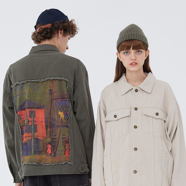 2020 mens streetwear denim jacket coat painting printed jacket coat hip hop ripped vintage retro denim jacket, Black;brown
2020 mens streetwear denim jacket coat painting printed jacket coat hip hop ripped vintage retro denim jacket, Black;brown