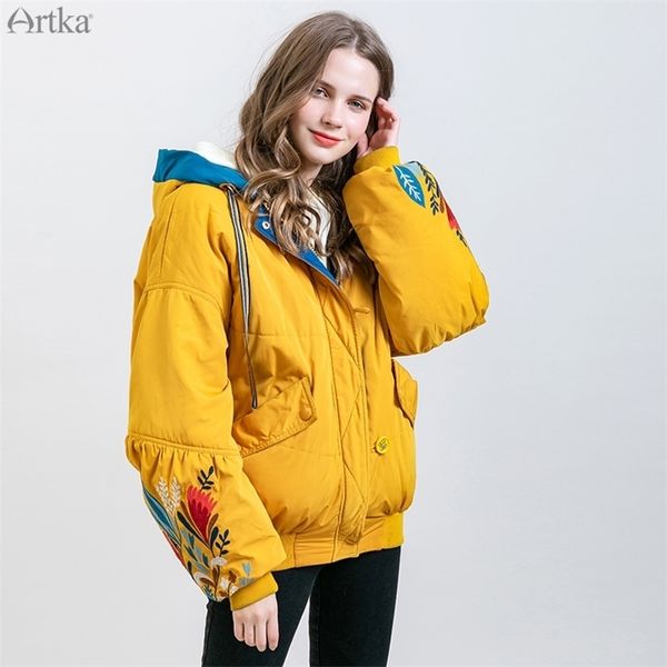 artka new women winter jacket vintage embroidery short thicken warm coat oversize lantern sleeve hooded outwear ma15092d 201210, Black;brown
artka new women winter jacket vintage embroidery short thicken warm coat oversize lantern sleeve hooded outwear ma15092d 201210, Black;brown