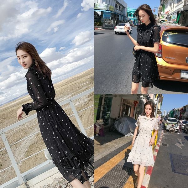 byorw star spring lrbtz women's clothing online red female fairy dress korean style slim chiffon skirt chiffon skirt long sleeve 2020 d, Black;gray
byorw star spring lrbtz women's clothing online red female fairy dress korean style slim chiffon skirt chiffon skirt long sleeve 2020 d, Black;gray