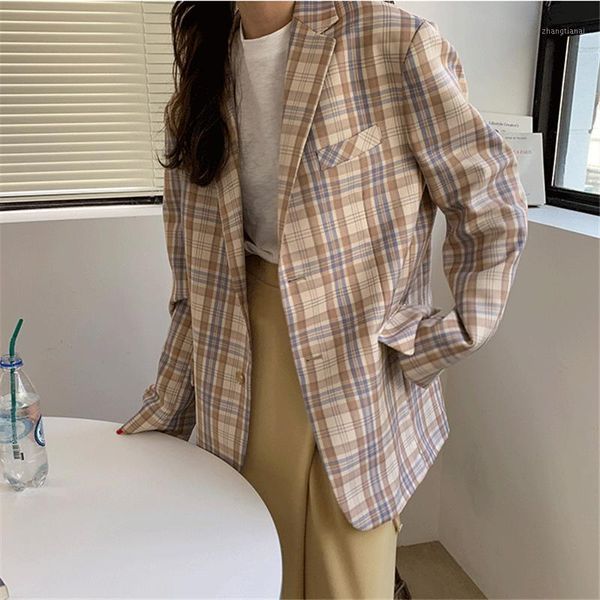 2020 autumn spring korean style casual vintage plaid blazer women fashion notched collar long sleeve jacket loose coat blaser1, White;black
2020 autumn spring korean style casual vintage plaid blazer women fashion notched collar long sleeve jacket loose coat blaser1, White;black