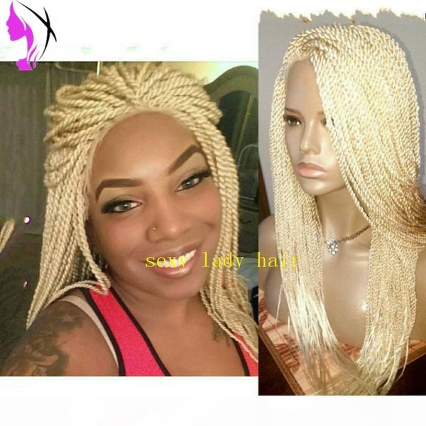 200density full handmade perruque braid synthetic lace front wigs pure 613 platinum blonde wig senegalese twist braid wig with baby hair, Black
200density full handmade perruque braid synthetic lace front wigs pure 613 platinum blonde wig senegalese twist braid wig with baby hair, Black