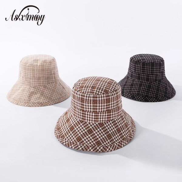 wide brim hats female bucket hat women fashion plaid fisherman caps femme foldable sun protection bob panama basin chapeau, Blue;gray
wide brim hats female bucket hat women fashion plaid fisherman caps femme foldable sun protection bob panama basin chapeau, Blue;gray