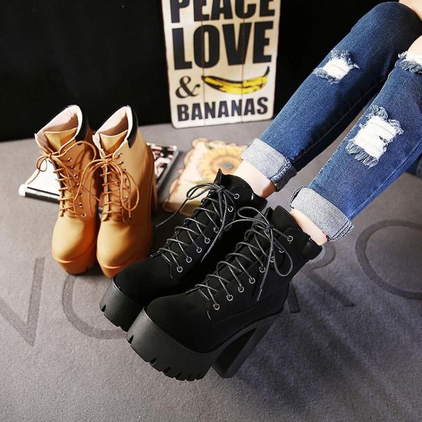 women boots high heels lace up women's rubber shoes rain round toe clogs platform booties ladies winter footwear luxury, Black
women boots high heels lace up women's rubber shoes rain round toe clogs platform booties ladies winter footwear luxury, Black