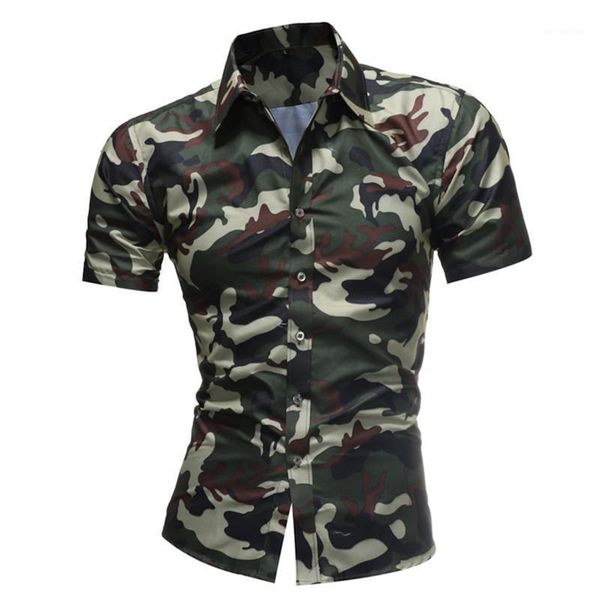 2020 summer fashion new men's casual short sleeve camouflage shirt / male slim lapel blouses1, White;black
2020 summer fashion new men's casual short sleeve camouflage shirt / male slim lapel blouses1, White;black