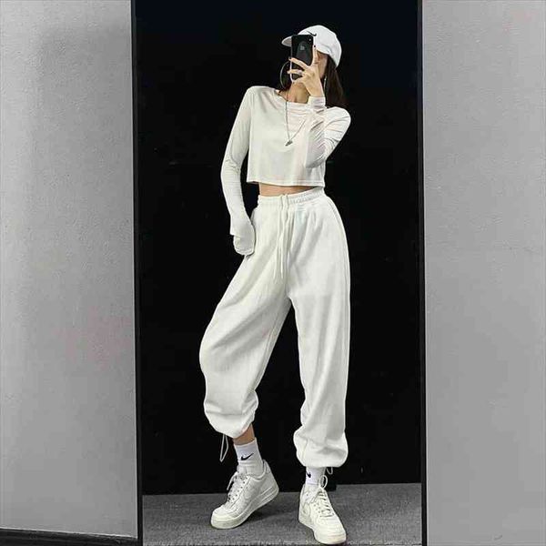 solid korean style sweatpants women summer fashion joggers women high waist streetwear loose casual trousers, Black;white
solid korean style sweatpants women summer fashion joggers women high waist streetwear loose casual trousers, Black;white