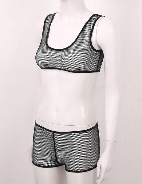 women's see through fishnet lingerie set erotic underwear sleeveless vest crop with elastic mini shorts rave clothes, Red;black
women's see through fishnet lingerie set erotic underwear sleeveless vest crop with elastic mini shorts rave clothes, Red;black
