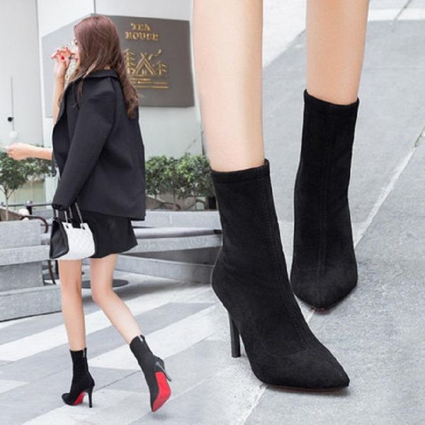 2020 autumn and winter new plus velvet booties korean high-heeled short boots women's wild stiletto pointed shoes, Black
2020 autumn and winter new plus velvet booties korean high-heeled short boots women's wild stiletto pointed shoes, Black