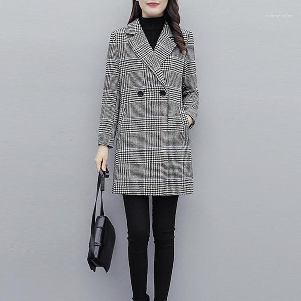 women's wool & blends cashmere woolen women coat winter vintage warm slim office plaid manteau femme abrigos mujer plaszcze damskie1, Black
women's wool & blends cashmere woolen women coat winter vintage warm slim office plaid manteau femme abrigos mujer plaszcze damskie1, Black