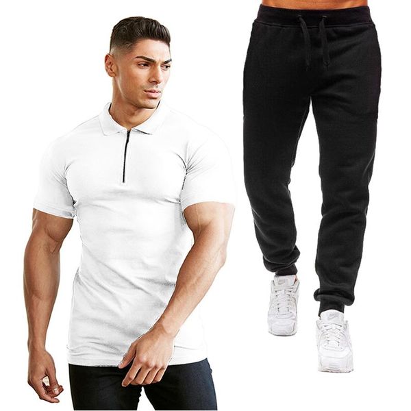2021 summer solid color fashion leisure sports slim men's shirt trousers suit casual fashion sports 2 piece suit, White;black
2021 summer solid color fashion leisure sports slim men's shirt trousers suit casual fashion sports 2 piece suit, White;black