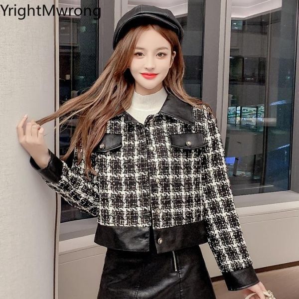 осень кнопка tweed плед lattice куртка шерстяная short crop top женщины плюс размер короткая шерсть пальто корейский элегантный vintage fash, Black
осень кнопка tweed плед lattice куртка шерстяная short crop top женщины плюс размер короткая шерсть пальто корейский элегантный vintage fash, Black