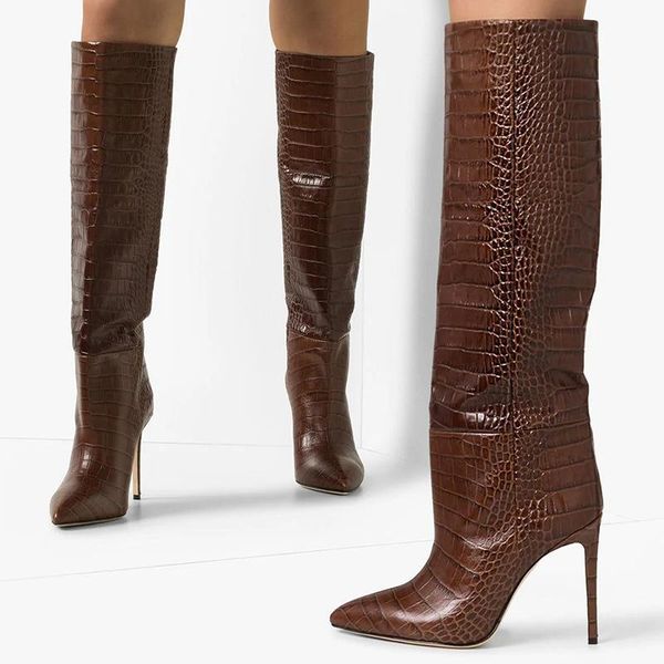 unisex мужчины женщины крокодил pattern sexy knee-high boots острым носом шпильках сапоги коричневый розовый 43 44 45 46 12 13 14, Black
unisex мужчины женщины крокодил pattern sexy knee-high boots острым носом шпильках сапоги коричневый розовый 43 44 45 46 12 13 14, Black