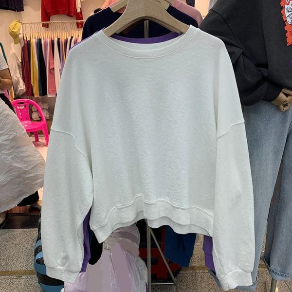 4poyh 2020 coat spring hat sweater hat and autumn new korean style thin student sweater hat-round neck color women's loose solid long s, Black
4poyh 2020 coat spring hat sweater hat and autumn new korean style thin student sweater hat-round neck color women's loose solid long s, Black