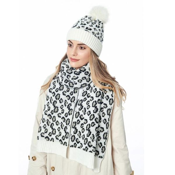 women winter vintage leopard knitted pompom cuff beanie hat and scarf shawl set x7ya, Blue;gray
women winter vintage leopard knitted pompom cuff beanie hat and scarf shawl set x7ya, Blue;gray