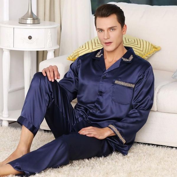 silk pajamas men long-sleeved pyjamas comfortable sleep pants elastic waist luxury nightwear print mens pajama set pijamas1, Black;brown
silk pajamas men long-sleeved pyjamas comfortable sleep pants elastic waist luxury nightwear print mens pajama set pijamas1, Black;brown