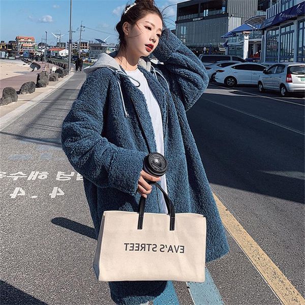 2021 new winter blue coat female loose hawksbill overcoat thick warm lambswool long sleeve plush jacket coats y731, Black
2021 new winter blue coat female loose hawksbill overcoat thick warm lambswool long sleeve plush jacket coats y731, Black