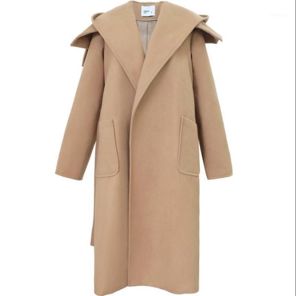 2020 autumn winter new style straight women hooded solid color elegant woolen coat x-long hooded woolen jacket1, Black
2020 autumn winter new style straight women hooded solid color elegant woolen coat x-long hooded woolen jacket1, Black