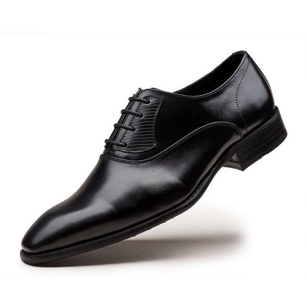 men leather shoes pointed toe lace-up formal wear work wear cowhide shoes wedding chaussure homme, Black
men leather shoes pointed toe lace-up formal wear work wear cowhide shoes wedding chaussure homme, Black