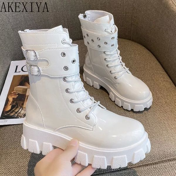 autumn and winter new artificial leather thick-soled round head belt buckle short boots motorcycle boots warm women's #7y7i, Black
autumn and winter new artificial leather thick-soled round head belt buckle short boots motorcycle boots warm women's #7y7i, Black