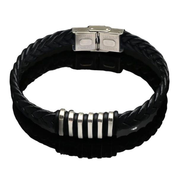 charm bracelets liujun brand fashion black men's stainless steel leather bracelet rock hand-woven jewelry gift accessories for friends, Golden;silver
charm bracelets liujun brand fashion black men's stainless steel leather bracelet rock hand-woven jewelry gift accessories for friends, Golden;silver