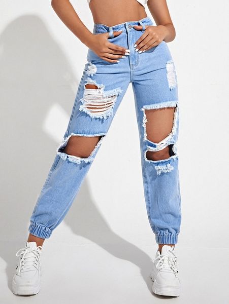 high waist cutout carrot jeans j9ub#, Blue
high waist cutout carrot jeans j9ub#, Blue