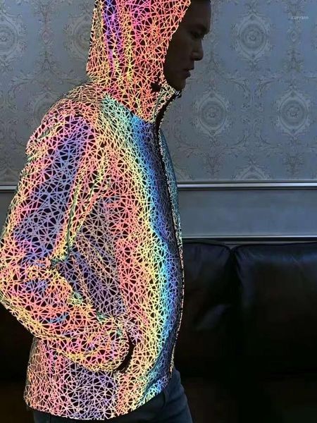 light reflective lighting night hooded jacket luminous noctilucence flourescent man boy's hip hop coat loosen sparkling1, Black;brown
light reflective lighting night hooded jacket luminous noctilucence flourescent man boy's hip hop coat loosen sparkling1, Black;brown